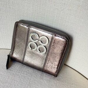 Coach Metallic zip around wallet